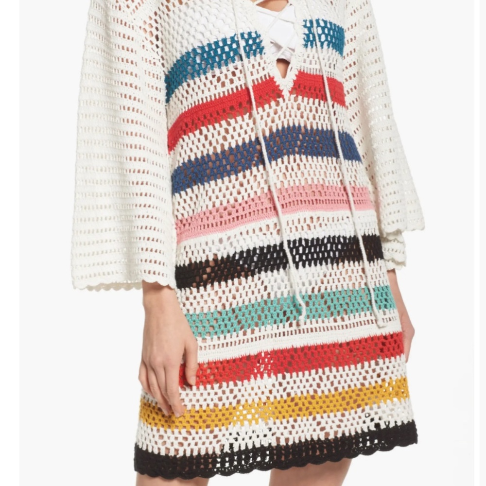 Crocheted Beach Coverup by Muche et Machete Pacific Coast Preppy Dress NWT